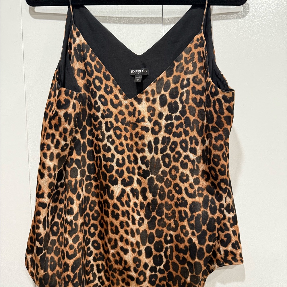 Express Black and Brown Leopard Print Camisole